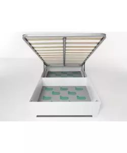 LETTO PIAZZA E MEZZA CONTENITORE CON PIEDINI "BED BOX" BIANCO 120X190 CM